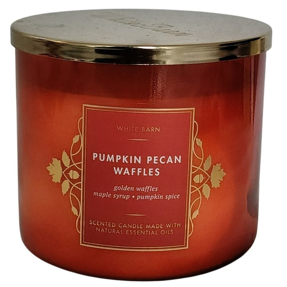 Bath & Body Works Pumpkin Pecan Waffles Scent Candle 3 Wick 14.5 oz.  NEW